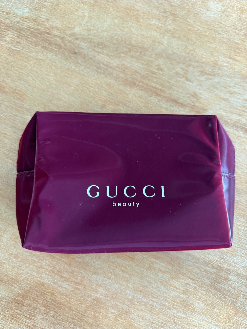 Gucci Beauty Burgundy Gloss Cosmetic Pouch